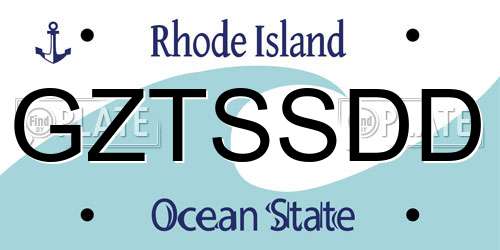 GZTSSDD Rhode Island License Plate