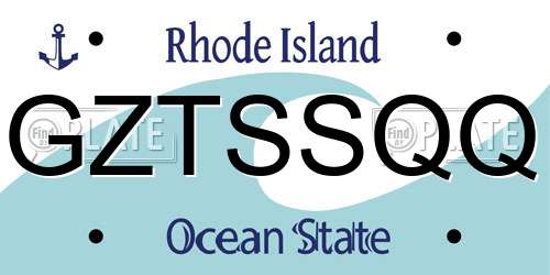 GZTSSQQ Rhode Island License Plate