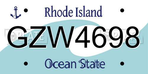 GZW4698 Rhode Island License Plate