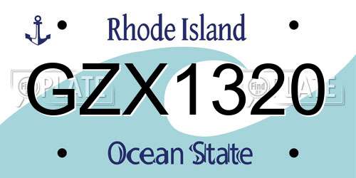 GZX1320 Rhode Island License Plate