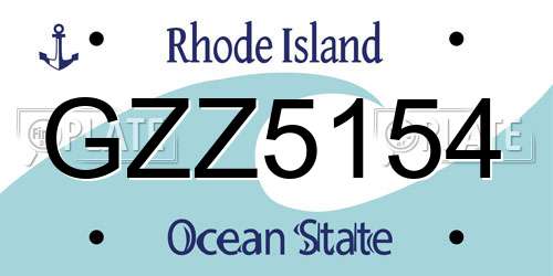 GZZ5154 Rhode Island License Plate