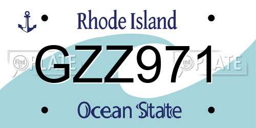 GZZ971 Rhode Island License Plate