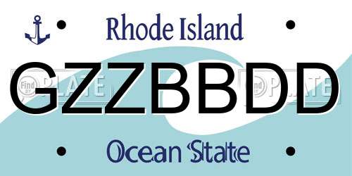 GZZBBDD Rhode Island License Plate
