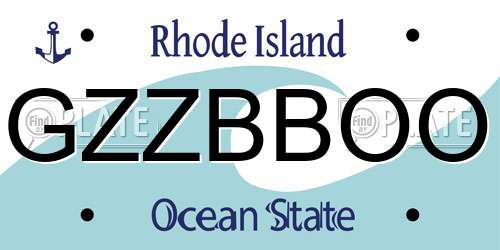 GZZBBOO Rhode Island License Plate
