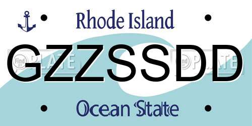 GZZSSDD Rhode Island License Plate