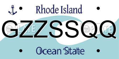 GZZSSQQ Rhode Island License Plate