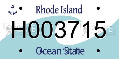 H003715 Rhode Island License Plate