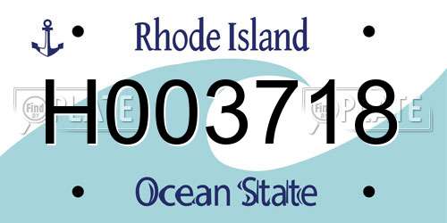 H003718 Rhode Island License Plate