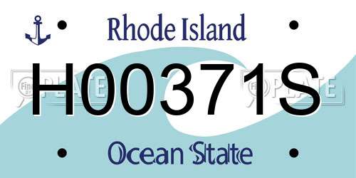 H00371S Rhode Island License Plate