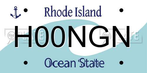 H00NGN Rhode Island License Plate