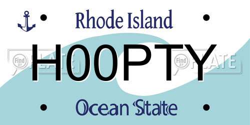 H00PTY Rhode Island License Plate
