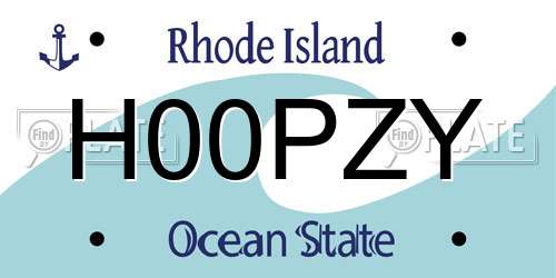 H00PZY Rhode Island License Plate