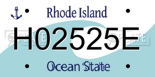 H02525E Rhode Island License Plate