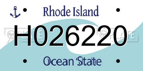 H026220 Rhode Island License Plate