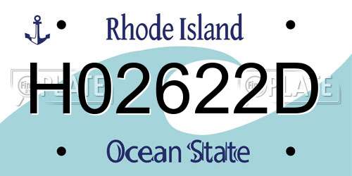 H02622D Rhode Island License Plate