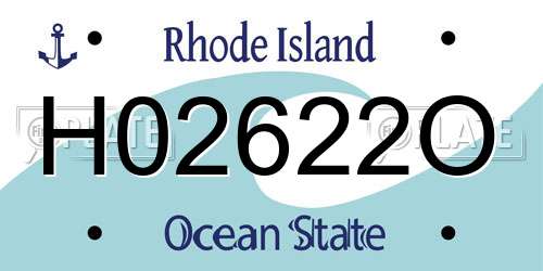 H02622O Rhode Island License Plate