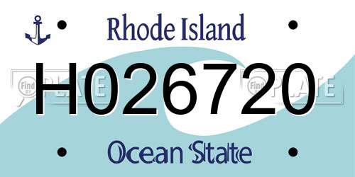 H026720 Rhode Island License Plate
