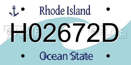 H02672D Rhode Island License Plate