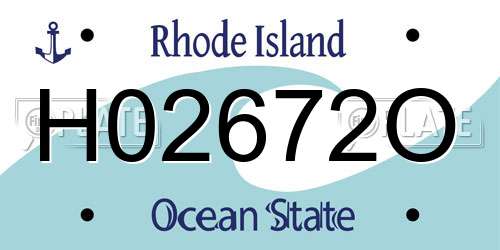 H02672O Rhode Island License Plate