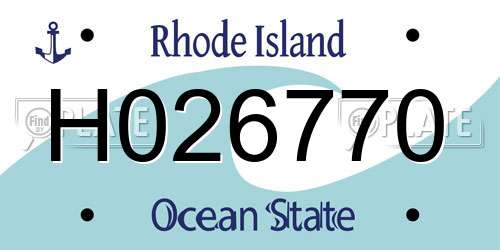 H026770 Rhode Island License Plate