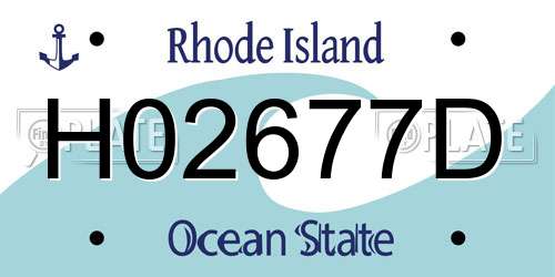 H02677D Rhode Island License Plate