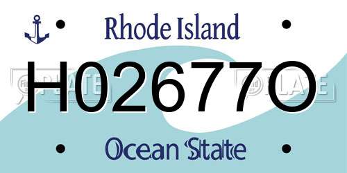 H02677O Rhode Island License Plate