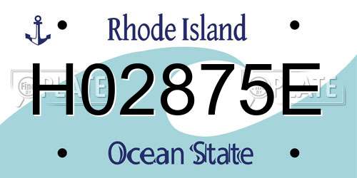 H02875E Rhode Island License Plate