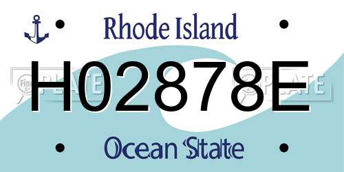 H02878E Rhode Island License Plate