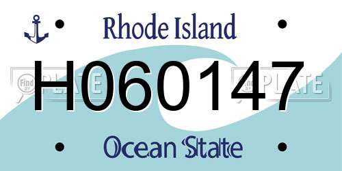 H060147 Rhode Island License Plate