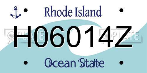 H06014Z Rhode Island License Plate