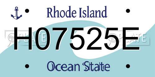 H07525E Rhode Island License Plate