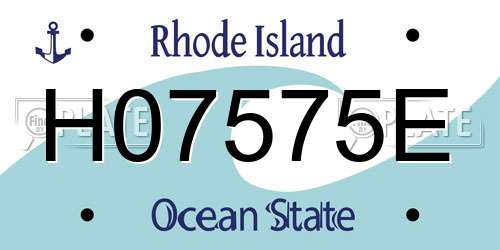 H07575E Rhode Island License Plate