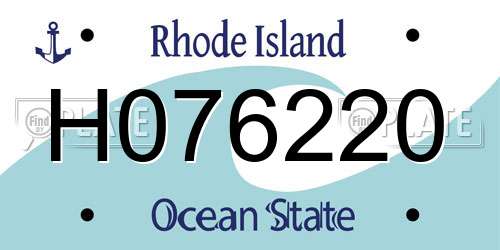 H076220 Rhode Island License Plate