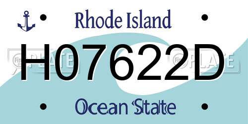 H07622D Rhode Island License Plate