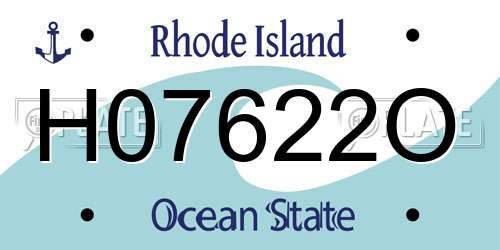 H07622O Rhode Island License Plate