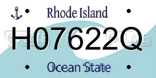 H07622Q Rhode Island License Plate