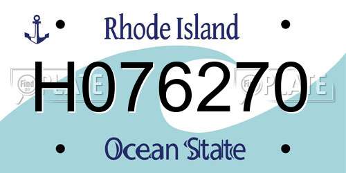 H076270 Rhode Island License Plate