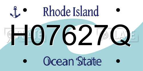 H07627Q Rhode Island License Plate