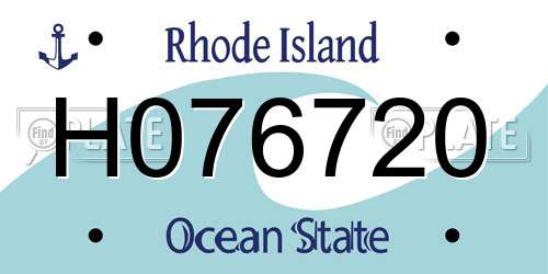 H076720 Rhode Island License Plate