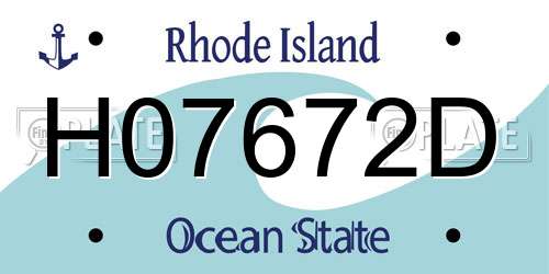 H07672D Rhode Island License Plate