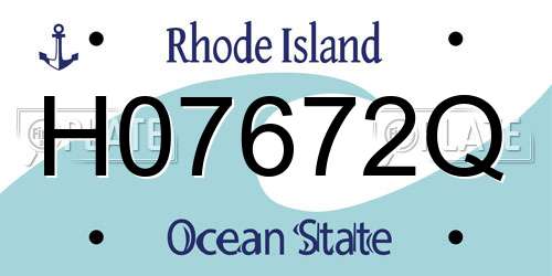 H07672Q Rhode Island License Plate