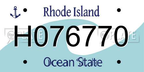 H076770 Rhode Island License Plate