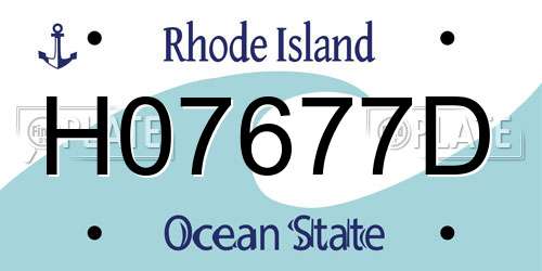 H07677D Rhode Island License Plate