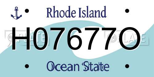 H07677O Rhode Island License Plate