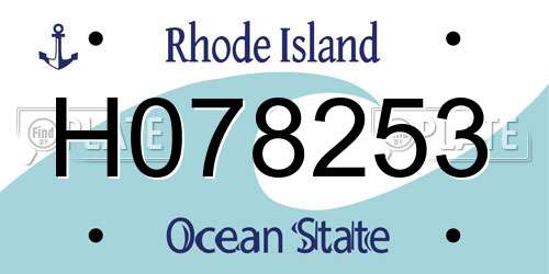 H078253 Rhode Island License Plate