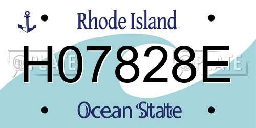 H07828E Rhode Island License Plate