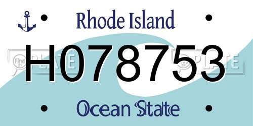 H078753 Rhode Island License Plate
