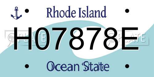 H07878E Rhode Island License Plate