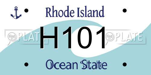 H101 Rhode Island License Plate