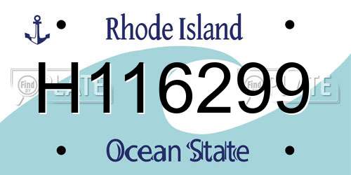 H116299 Rhode Island License Plate
